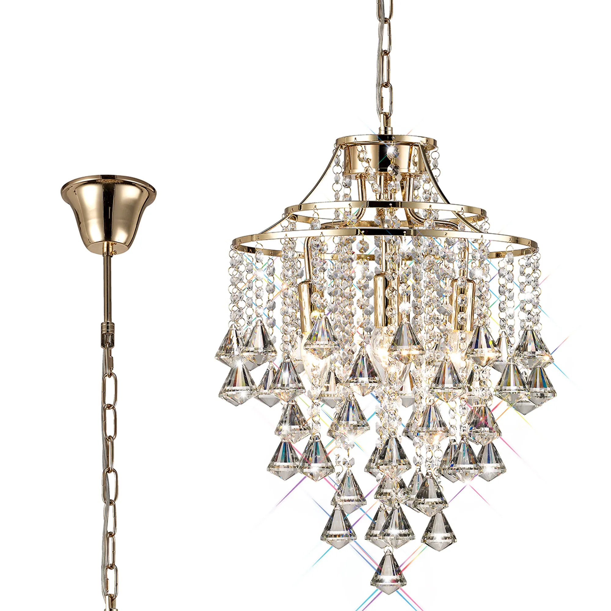 IL32771  Inina Crystal Pendant 4 Light French Gold